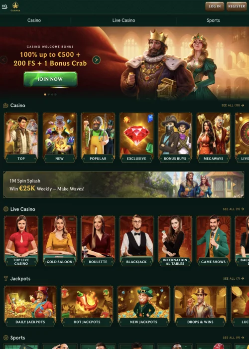 Spielumgebung Casinia Casino